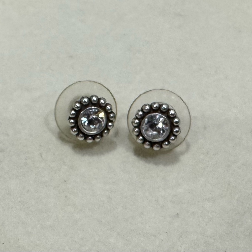 Brighton Silver Crystal Stud Earrings